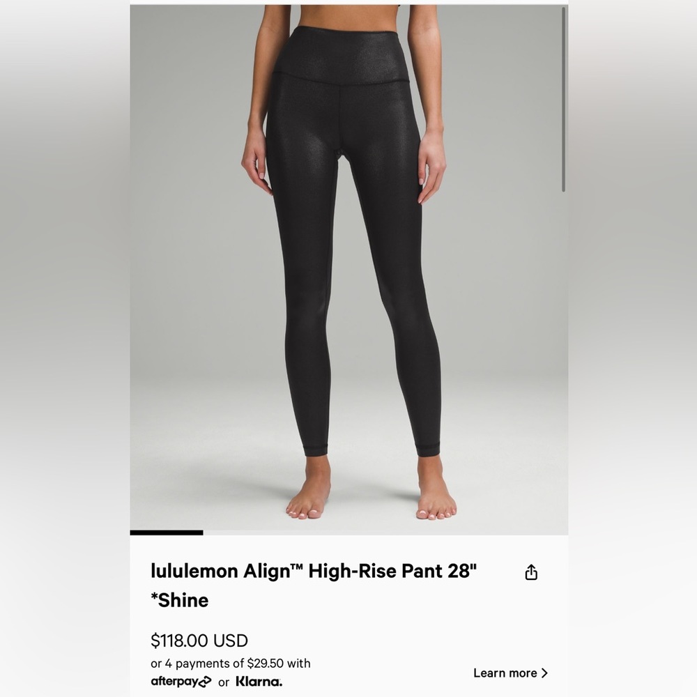 Lululemon Align High Rise Leggings Shine
